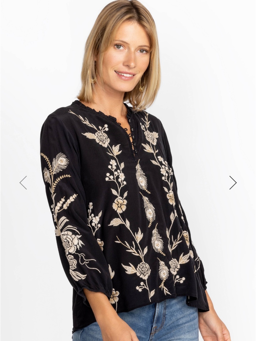Johnny Was workshop silk blouse